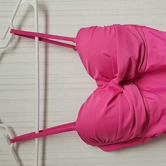 Relleciga 1 Pc Swimsuit Sz Medium. Bright Pink Removable Straps. New With Tags - Picture 5 of 8